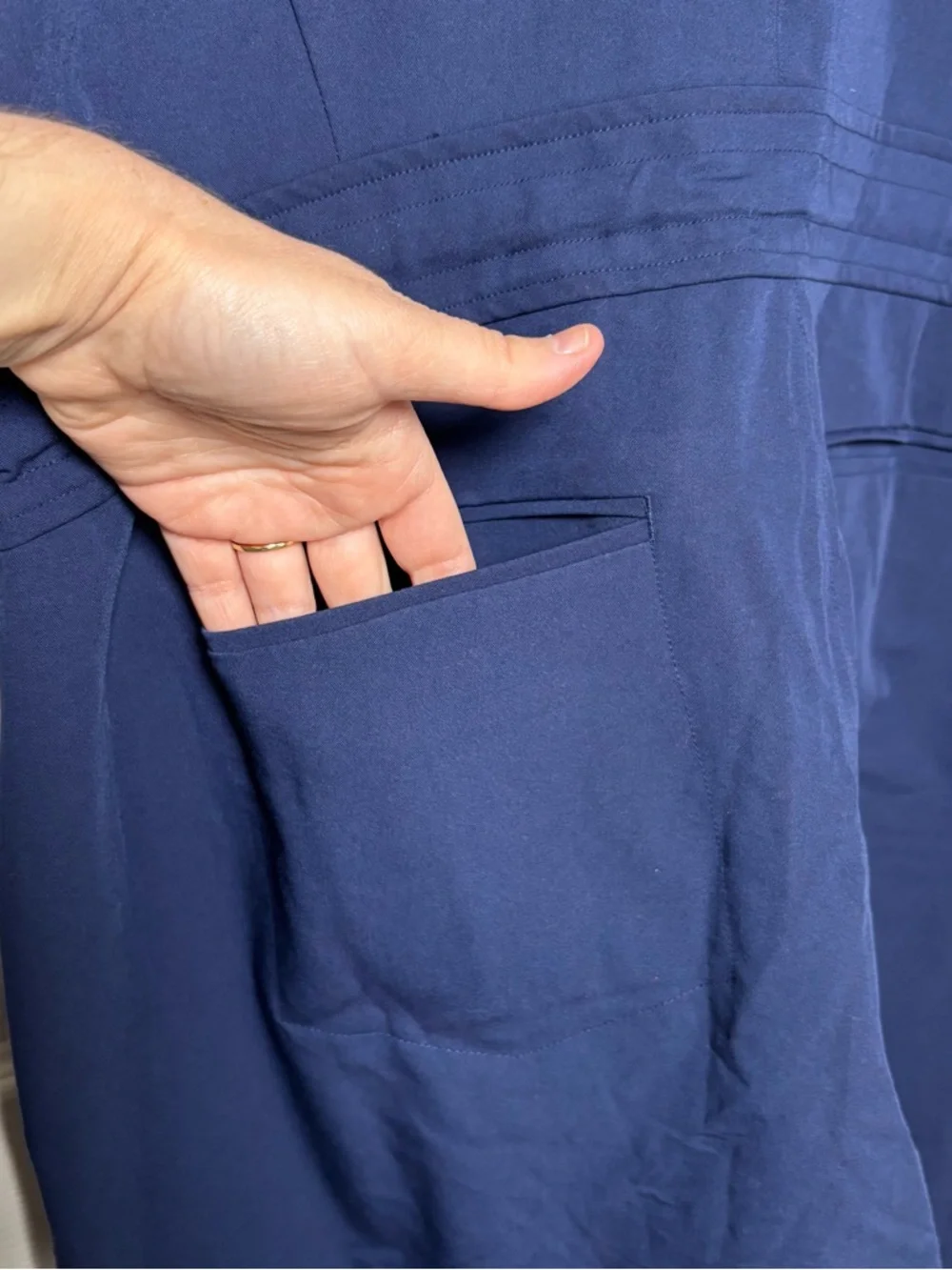 Mandala Jumpsuit Scrubs Womens XL Blue Pockets Woven Equa-Tek Full Zip Jogger - Picture 7 of 15